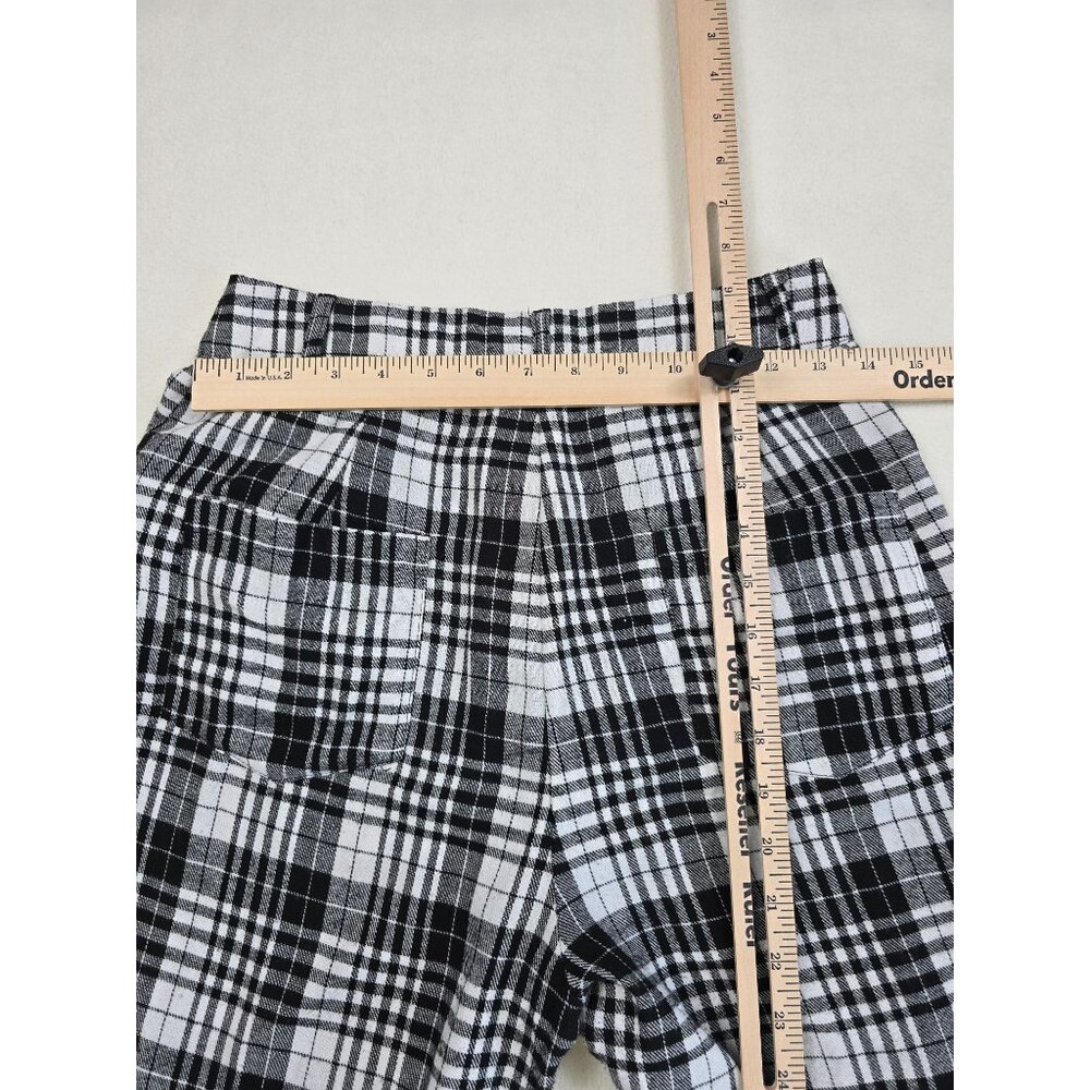 Nasty Gal Wide Leg Plaid Flannel Pants Size 4 Black & White - Picture 6 of 6